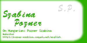 szabina pozner business card